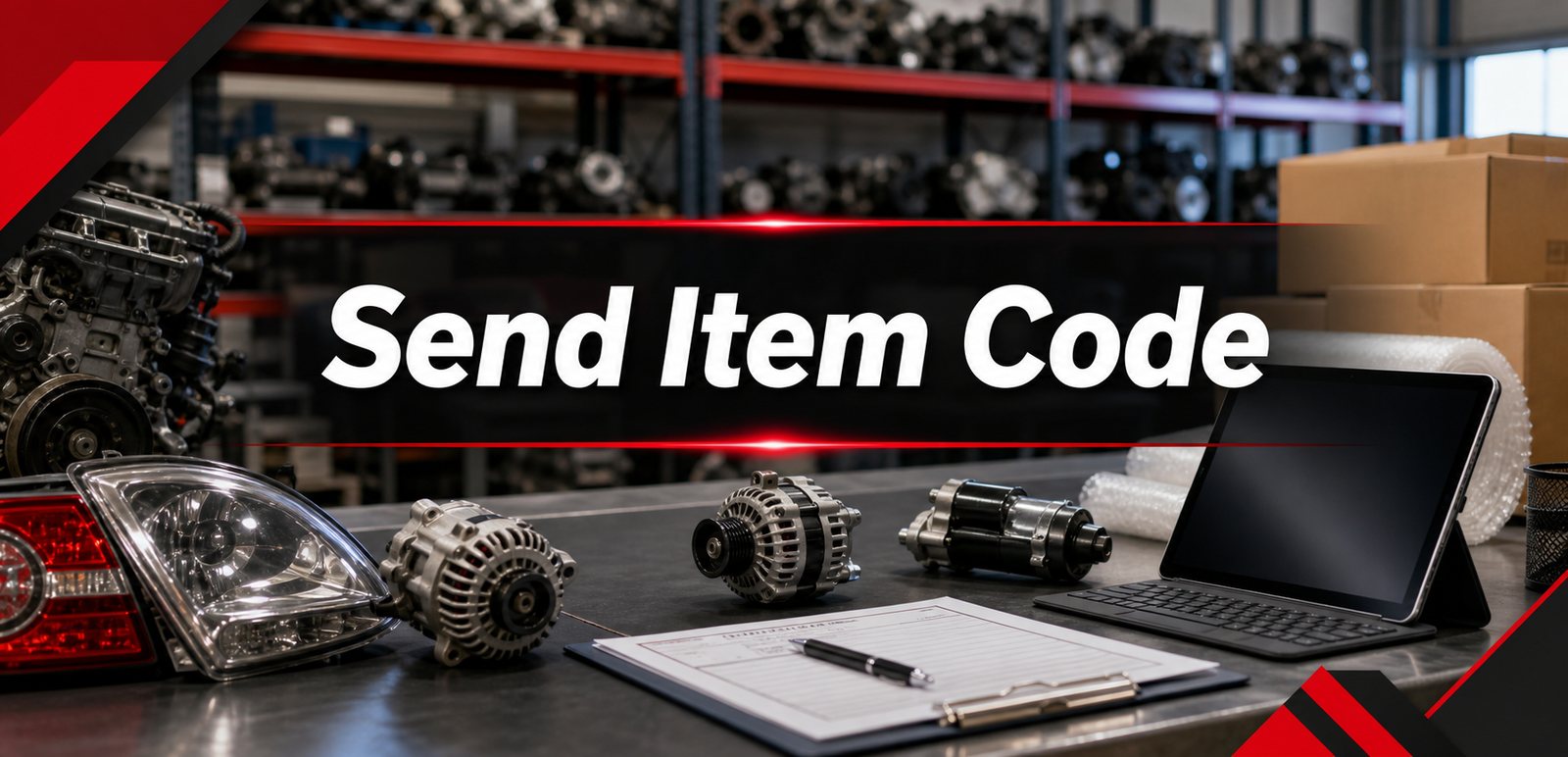 Send Item Code banner for JDM parts quote requests
